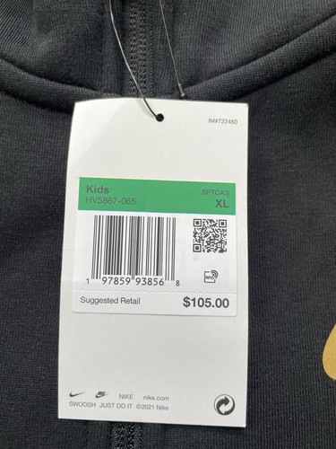 Nike Sportswear Tech Fleece Big Kid’s Full Zip Hoodie Sz XL HV5867-065 - Picture 3 of 3