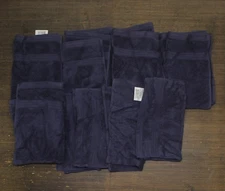 Home Weavers Essentials Cotton Quick Dry 9-pc Towel Set Navy Blue Standard