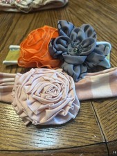Set Of 2 Large Flower Headbands Baby Hair Bow