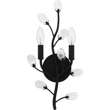 Heiress 2-Light Matte Black Wall Sconce