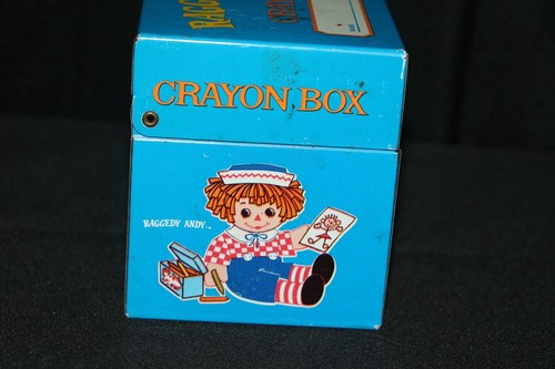 Raggedy Ann & Andy Tin Crayon Box Original 1974 J. Chein Co. Bobbs Merril Co USA - Picture 6 of 17