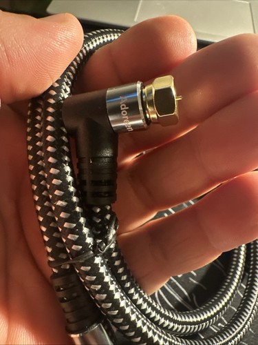Adoreen Kabel koncentryczny 3 ft-2-pak - prostokątny quad ekranowany 90 stopni RG6 Coa... - Zdjęcie 4 z 5