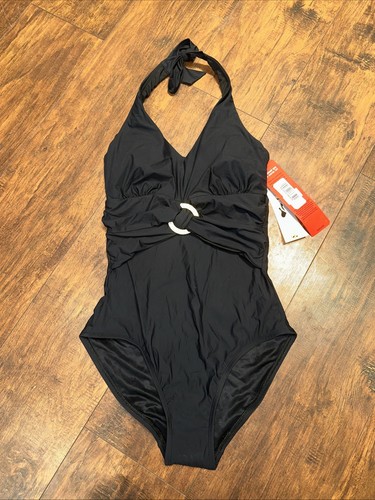Spanx Women’s Swimsuit One Piece Black Halter Size 8 Slimming Comfort NWT - Picture 5 of 10