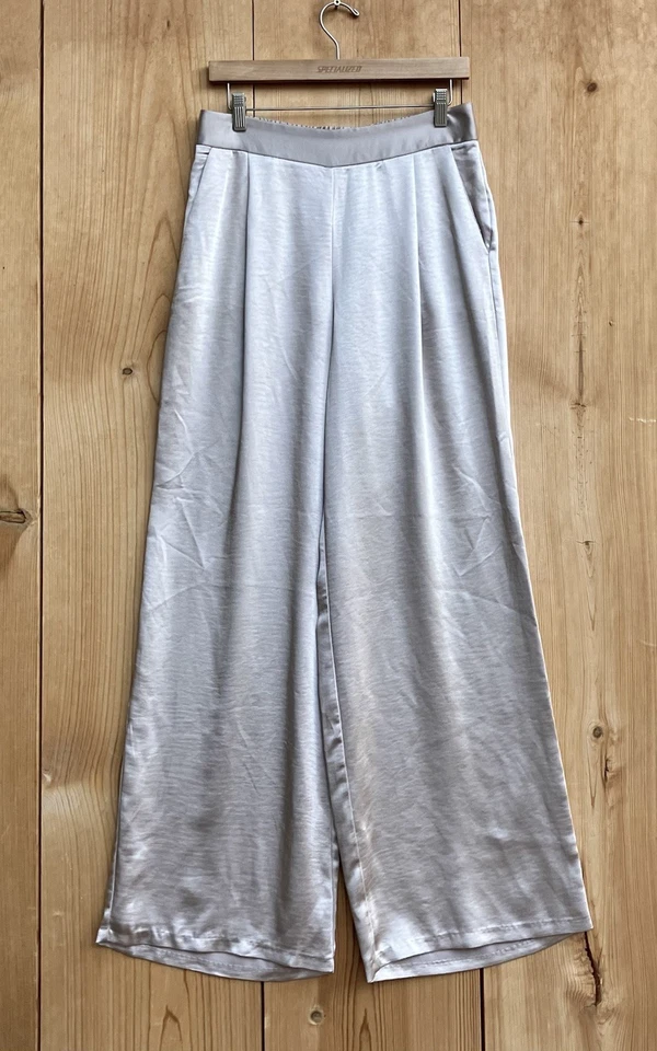 Drew NWT Eva Wide Leg Satin Pants in Champagne Sz Medium - Image 2 of 4