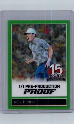 Nick Dunlap 2025 Leaf National NSCC 1/1 Pre Production Proof