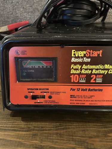 EverStart Basic Ten Fully Automatic/Manual 12V Battery Charger WM-520MA - Picture 3 of 6