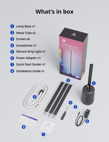 Eckstehleuchte, 1500lm RGBW Eckleuchte Funktioniert mit Alexa & Google Assistant... - Bild 9 von 9