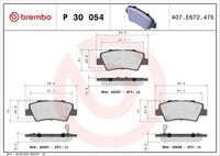 Brembo Bremsbelagsatz, Scheibenbremse P 30 054 FüR Hyundai KIA Ssangyong