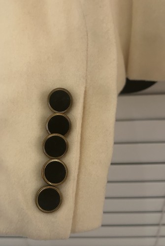 Christian Dior Vintage Jacket , Sz 4 , Color- Cream With Black Collar - Picture 10 of 12