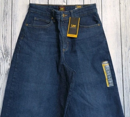 LEE Legendary Inner Stretch High Rise Denim Blue Jeans Wide Leg UK 8 - Picture 2 of 11
