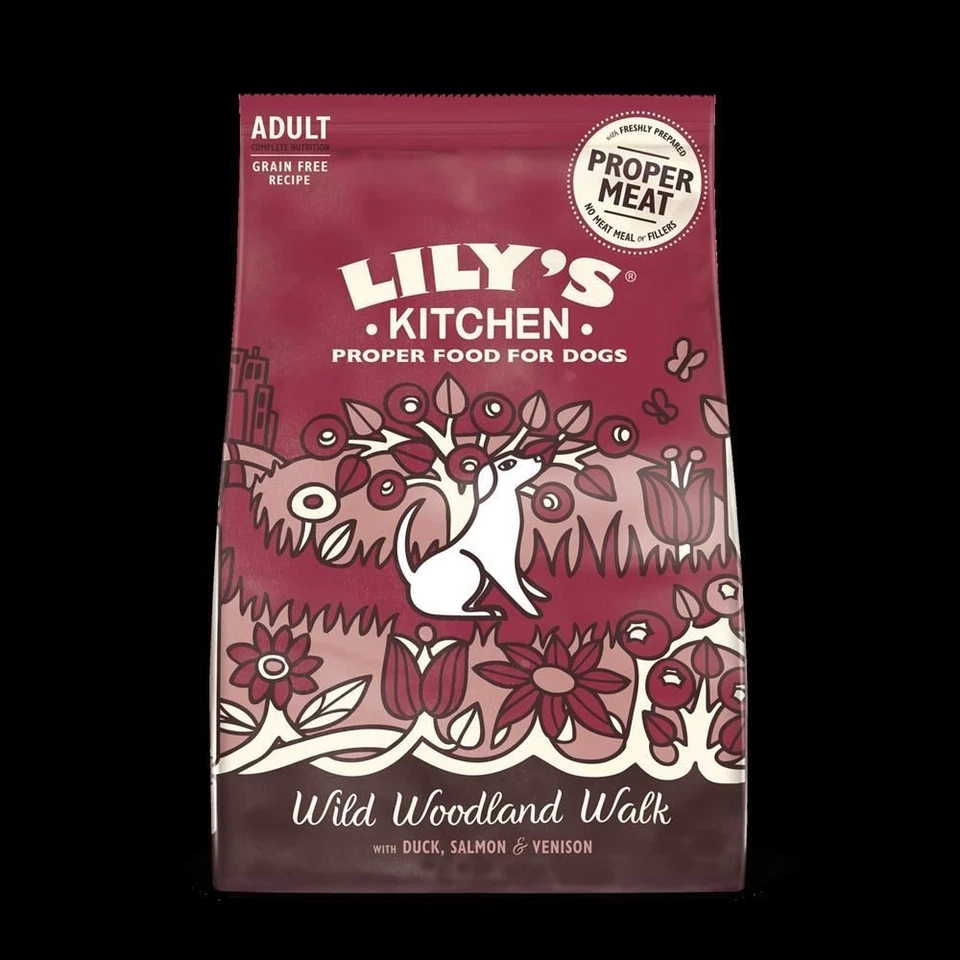 Lilys Kitchen Wild Woodland Walk getreidefreies Trockenfutter für Hunde 1 kg - 4er Pack
