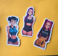 Pack Of  3 Stickers. Hunter K Waifu 