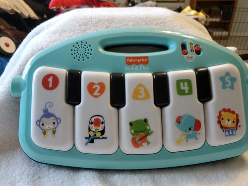 Tastiera Pianoforte Fisher Price Giocattolo Kick & Play Testata Funzionante - Foto 1 di 2