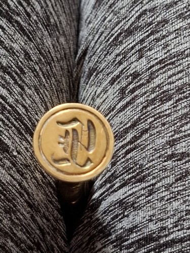 Vintage Brass Wax Seal Stamp Gothic Letter - Scottish Thistle Shape - Picture 4 of 6