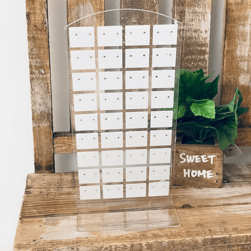 New Plastic Stand Up 36 earrings Clear & White Jewelry Organizer holder display - Picture 6 of 12