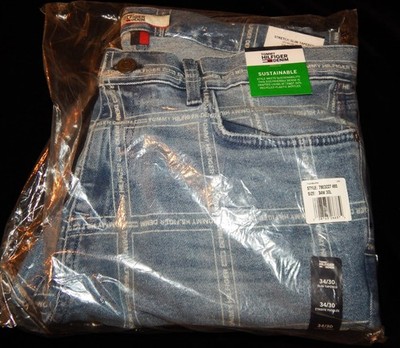 Designer Shirt,  Tommy Hilfiger Patterned Faded Jeans, Sustainable, Stretch Slim