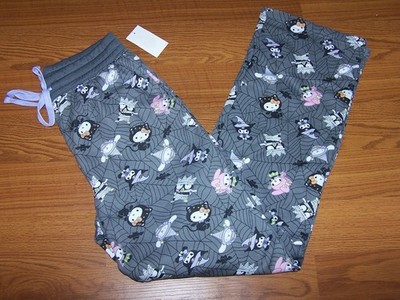 Hello Kitty Halloween Fleece Jogger Pants  Grey Pewter Size XS (0-2) NWT