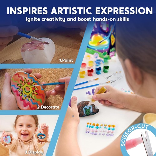 JOYIN Rock Painting Kit- Glow in The Dark Kit, Taille unique, Multicolor - Picture 3 of 7