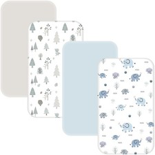 4 Pack Baby Bassinet Sheets - 35x20 Bedside Bassinet Sheets for Newton, Ezeba...