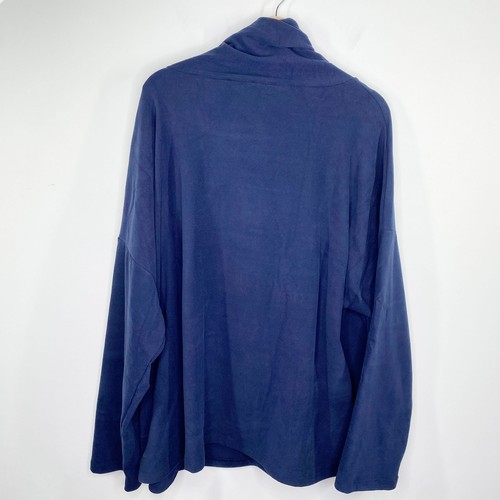 Doublju Damen Sweatshirt Größe 3X neu mit Etikett marineblau Wasserfallausschnitt Übergröße Lounge bequem - Bild 2 von 9