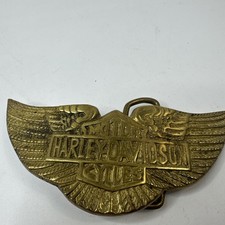Vintage 70s Solid Brass Baron Harley-Davidson Eagle Wing Design Belt Buckle 2b