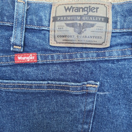 Pantalones de mezclilla rectos Wrangler Five Star Premium calce relajado talla 42 x 32 nuevos con etiquetas - Imagen 9 de 10