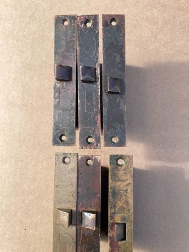 HERVORRAGENDES Set mit 9 antiken Corbin Einsteck-TÜRSCHLÖSSERN Messing Abdeckplatten Ausschlachten - Bild 10 von 20