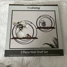 Wall Decor Trueliving 2 Piece Wall Shelf Set New Black Rings Brown Shelves