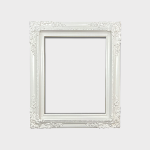 16 x 20 Ready to Ship-raditional compo XL ornate corners wood frame, PURE WHITE - Picture 2 of 10