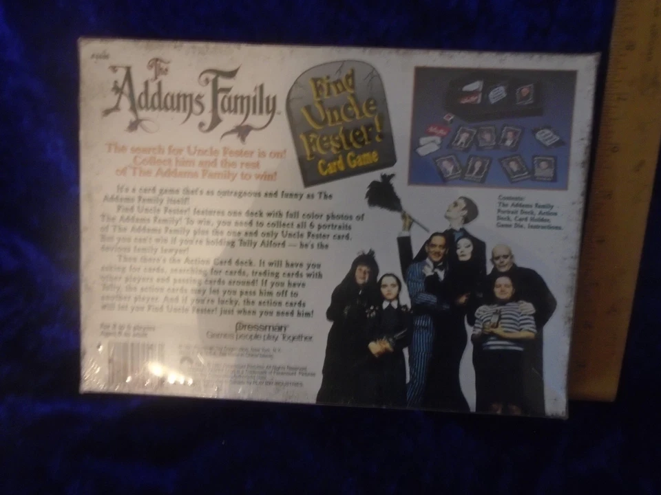 Vintage Addams Family Find Uncle Fester Card Game 1991 MORTICIA WEDNESDAY GOMEZ - Image 2 of 2