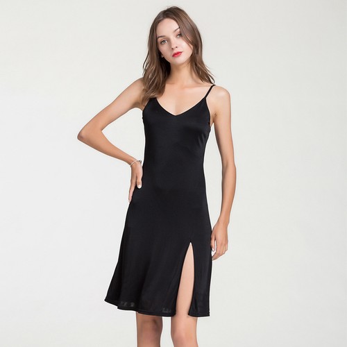 Vestido sin mangas de seda real para mujer Prendas para dormir Camisón Vestido sin mangas - Imagen 27 de 29