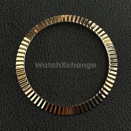 Anello inserto lunetta orologio acciaio inox lucido scanalato oro rosa 36mm 39mm - Foto 2 di 3