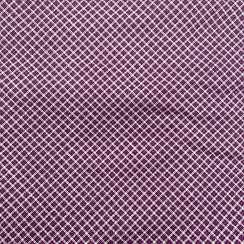 Cotton Quilting Fabric 128” x 43” Purple White Plaid Pattern - Picture 1 of 2