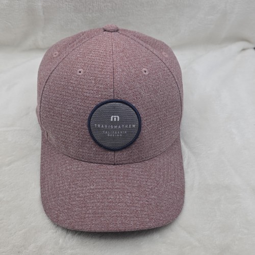 TravisMathew Hat Cap Snap Back Burgundy Heather Patch Logo Golf Golfer Mens - Picture 1 of 9
