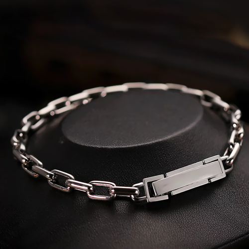 Pulsera de platino sólida PT950 longitud 21 CM para hombre estilo cable cadena ancho 5 mm - Imagen 7 de 17