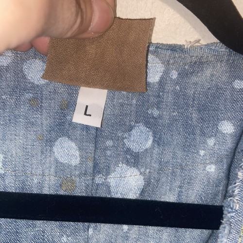 Camisa JG's Mad Lab Mujer Grande Denim Asimétrica Arte para Usar Prenda para el torso Pintada a Mano - Imagen 10 de 13