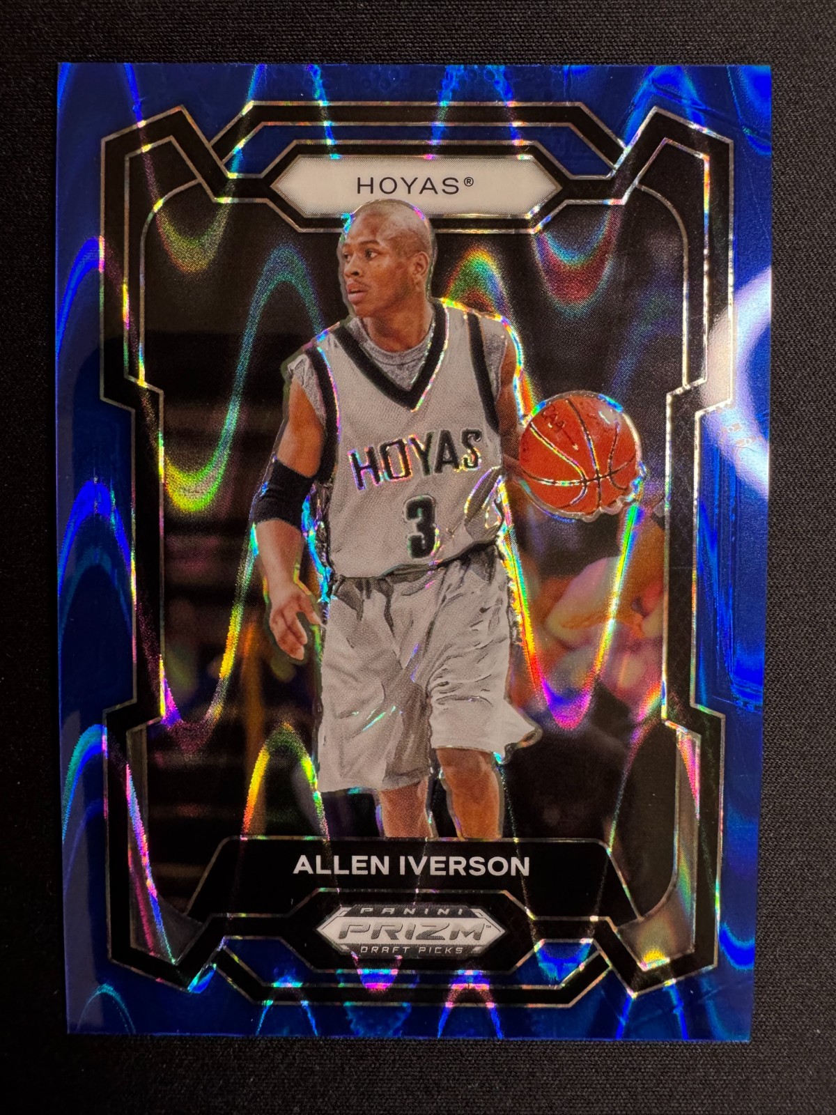 2024 Panini Prizm Draft Picks - Allen Iverson #33 Blue Seismic Prizm 086/149