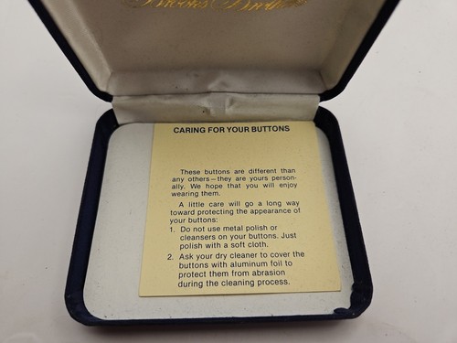 Brooks Brothers Manschettenknöpfe Messing poliert mit Etui Pflegeanleitung, top - Bild 5 von 5