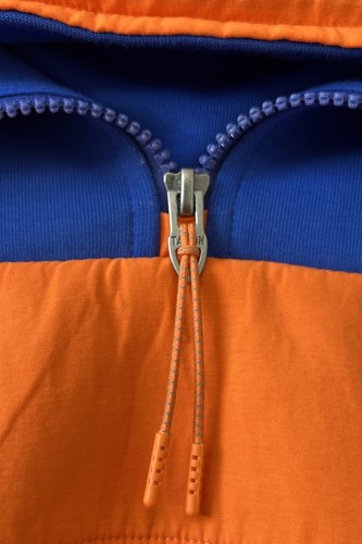RALPH LAUREN Blue & Orange Cotton Utility Concealed Hood Sweater Jumper Hoodie L - Picture 8 of 12