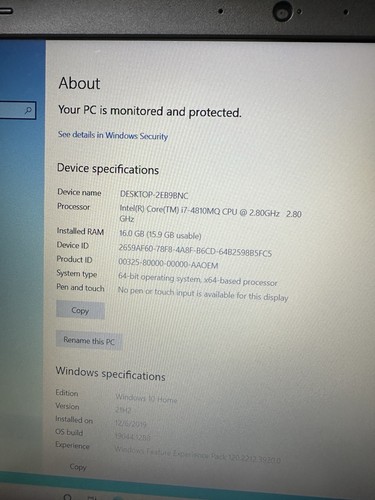 Lenovo ThinkPad W541 15,6” i7-4810MQ 2,80 GHz 16 GB RAM 500 GB SSD - Imagen 5 de 12
