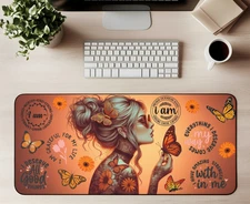 Large Desk Mat 40x90cm Size Tattooed Girl Affirmations