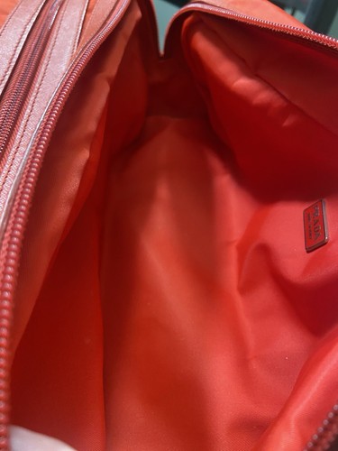 Prada Tessuto Large Red Nylon Leather Vanity Pouch Double Pocket Travel Bag Good - Picture 14 of 19