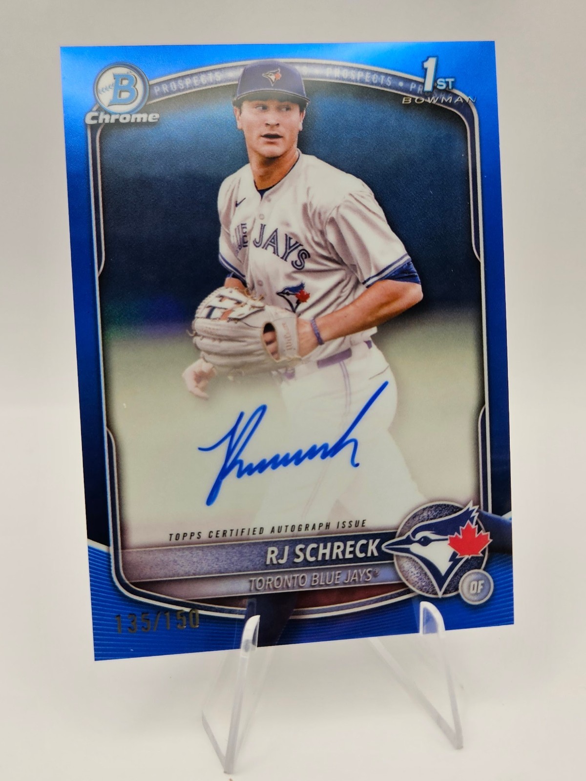 2025 Bowman Chrome 1st RJ Schreck Auto True Blue Color Match Refractor 135/150
