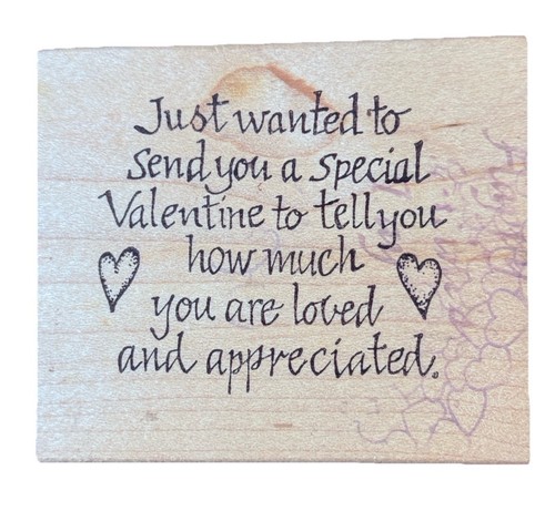 Solo quería enviarte un sello especial de goma de madera de saludo amado de San Valentín - Imagen 1 de 3