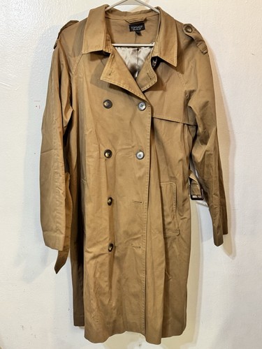 Topshop Women's Camel Trench Coat – Size 10 – Mid-Length Classic