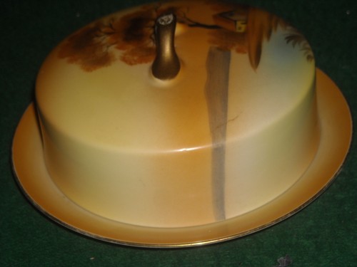 Vintage Noritake Baum auf der Wiese bedeckt Butterdose rot Backtag M gebraucht - Bild 5 von 9