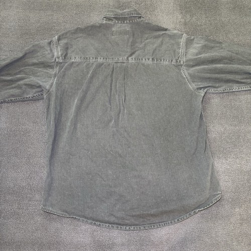 Camicia vintage Eddie Bauer con bottoni uomo grande verde alce twill made in USA #14 - Foto 8 di 12
