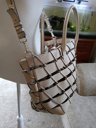 Leder Korbgeflecht Schultertasche Handtasche - Bild 2 von 6