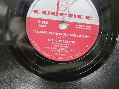 Mr Sandman & I Don't Wanna See You Cryin' -The Chordettes -Cadence 78 RPM 1954 - Imagen 2 de 4