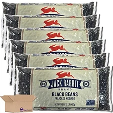 Jack Rabbit Black Beans Value Pack   | 16 Ounce Bag | Pack of 6